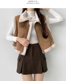 Corduroy Fleece Brushed A-line Pleated Winter Pants Skirt
