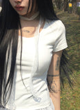 [Scarf set] Mellan Dot Muffler Frill T-shirt Set
