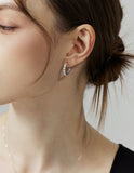Essence Silver Tennis One Touch Earrings