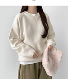 Wool Acrylic Blend V-neck Loose Fit Avant Knit