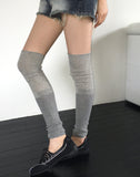 [1+1] Pube Punching Color Matching Ribbed Knee Socks Warmer