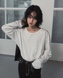 Kellin Over Fit U-Neck Long Sleeve Tee