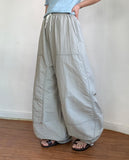 [unisex] Shiol Rivet Banding Nylon Wide Pants