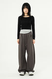 Olive wide-neck crop long sleeve
