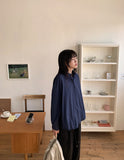 Ebenk Back Ribbon Cotton Over Shirt