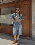 Blitz Cool Denim Bending Pants (Shorts ver.)