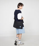 Sky Blue Cloud Smile Embroidery Cross Curved Messenger Bag