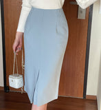 Collid Button H-Line Slit Skirt