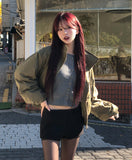 Malt Two-Way High-Neck Flight Jacket