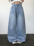Pek Summer Adjust Snap Washing Denim Wide Pants