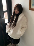 Anju Fur Collar Quilted Short Jacket