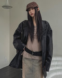 Jerome Single Leather Half Coat