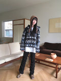 [MADE] Wilson Winter Nordic Pattern Drop Loose Fit Hooded Fleece