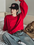 Plain Color Crop Sweatshirt