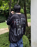 Hearts painting see-through long sleeves