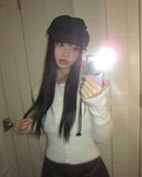 Rodan Angora round neck fur cardigan