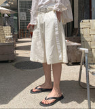 Lukio Layered Belted Bermuda Slacks