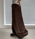 Kyot Velvet Dot Banding Wide Pants