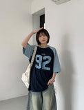 [unisex] Langen color matching number over short sleeve tee