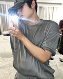 Pleated overfit short sleeve tee