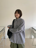 [unisex] Heibu Seersucker Over Check Shirt