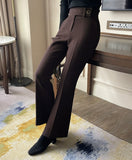 Wittery Side Adjust Brushed Bootcut Slacks