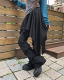 For Unbalanced Banding Layered Midi Skirt