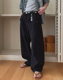 Bart Camo Cutout Wide Denim Pants