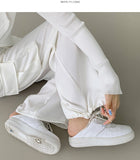 Two-Way Banding Wide Jogger Poly Pants