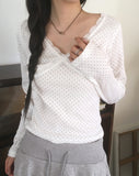 Shimmer Dot Lace Long Sleeve T-Shirt