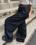 [MADE] Rude Raw Denim Stitch Balloon Fit Wide Long Pants