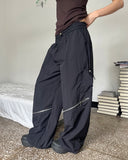 IREM Zipper String Two Way Banding Wide Cargo Pants