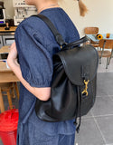 Jobe Black Leather Bokjori Backpack