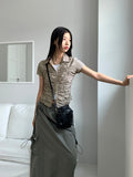 Pave pleated shirring two-way nylon short sleeve jacket