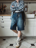 Tailor washed Bermuda denim pants