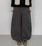 Oali Curved Cotton Balloon Wide Pants