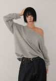 CUT-OFF SHOULDER SWEAT