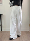 Viant two pin tuck slab cotton long wide pants