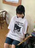 [unisex] Mihu Cat Printing Over Short Sleeve Tee