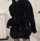 Robin black fur coat