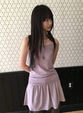 Garta Shirring Layered Sleeveless One Piece