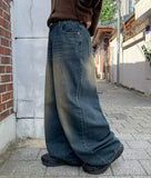 Fabens Washing Denim Balloon Wide Pants