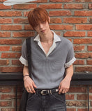 Arno Half-zip Ribbed Short-sleeve Knit