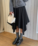 [BAONHAUS] Broa Unbalanced Layered Midi Skirt