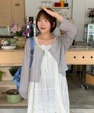 Mimol Summer Color Ribbon Bolero Cardigan