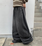 Kims Side Pintuck Denim Wide Pants
