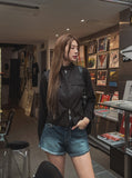 Liberal Crop Two-Way Biker Jacket