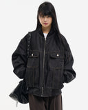 Endric 2-way zip-up denim jacket
