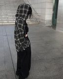 Edo Overfit Check Hood Shirt