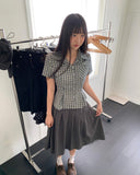 Ascend Check Collar Pin Tuck Shirt